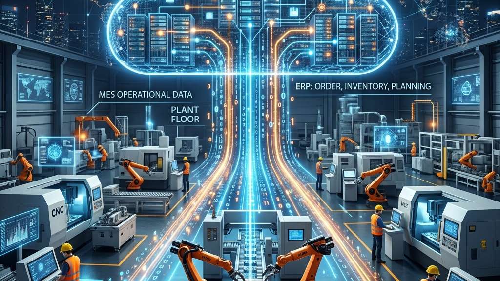 云 ERP 系统与工厂机器的集成架构