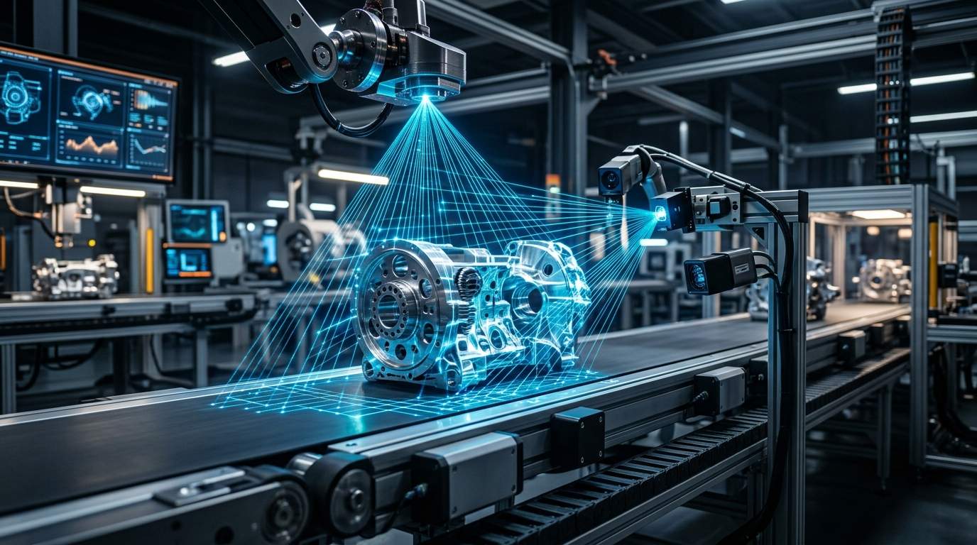 Trạm kiểm định ngoại quan Vision AI trên dây chuyền sản xuất