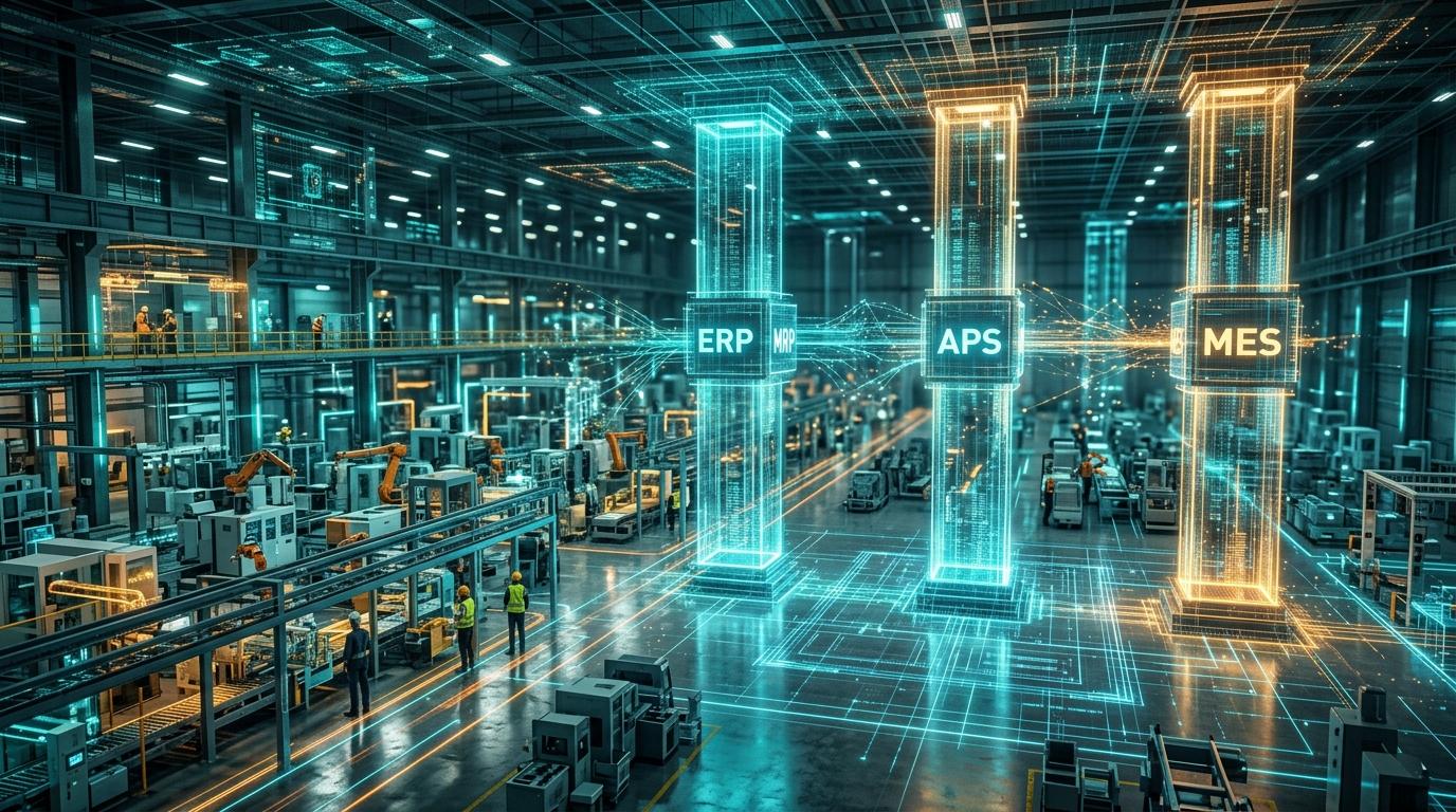 Kiến trúc tích hợp 2 chiều ERP SAP B1 - AI APS - MES hiện trường